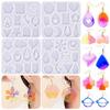 Geometric Earring Mold DIY Necklace Pendant Flower Crystal Epoxy Resin Molds