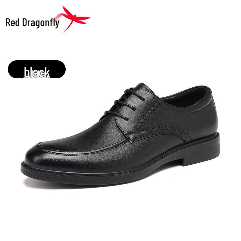 Red Dragonfly Men s Premium British Formal Leather Derby Shoes 2025 - Genuine Leather Civil Servant Office Footwear 39