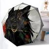 1pc Wolf Flowers Automatic Open/Close Umbrella Compact Folding Umbrella, All-Season Portable Umbrella for Women/Men F1124068