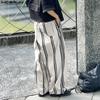 INCERUN Men Zipper Waist Striped Print Casual Loose Long Wide Legs Pants Trousers