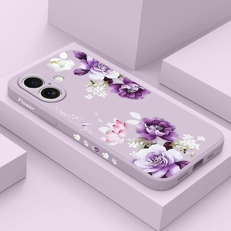 Good Luck Flower Phone Case For iPhone 17 Air 16 16e Pro Max Plus Mini Liquid Silicone Soft Cover