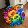 1pc Colorful Sunflowers Garden Artwork Umbrella with Plastic Handle,Suitable for All Seasons Home Travel Outdoor UmbrellaDD1478