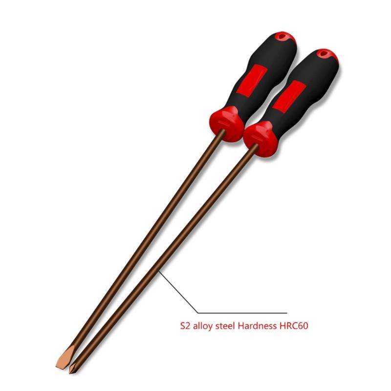 Schlitz-/Kreuzschraubendreher, Nähmaschine, legierter Stahl, groß, stark, magnetisch, verlängerter langer Stab, Schraubendreher mit langem Griff