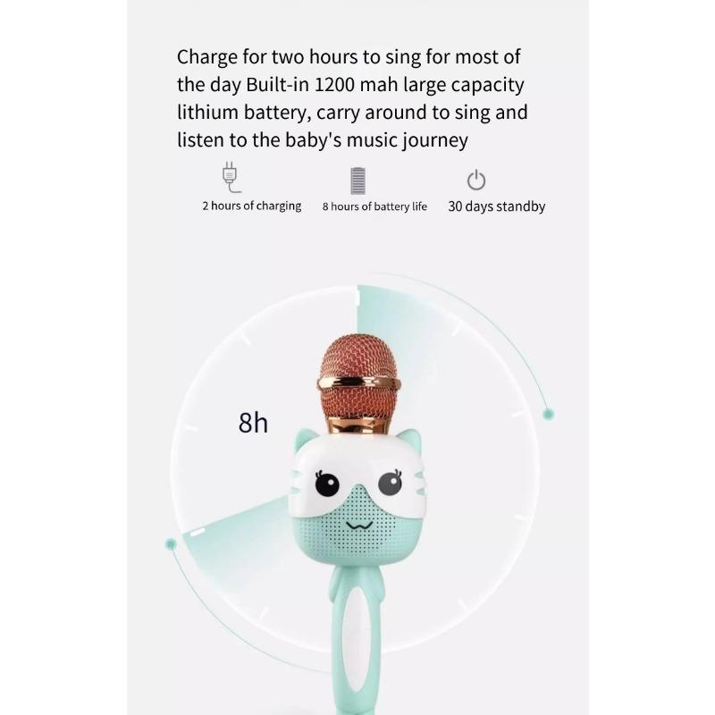 Children's Puzzle K Song Microphone Wireless Bluetooth Karaoke Microphone Baby Music Toy Gift for Toddlers