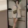 Damen Schicker Schwarzer Blazer Frühling Herbst Lässig Locker Geschnitten Slim Koreanischer Stil Kleine Größe Trendige Jacke