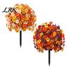 Natural Looking Fake Greenery Artificial Fall Flowers for Outdoors, Autumn Topiary Ball, UV Resistant Faux Mums with Ground Vivid Floral Decor Indoor