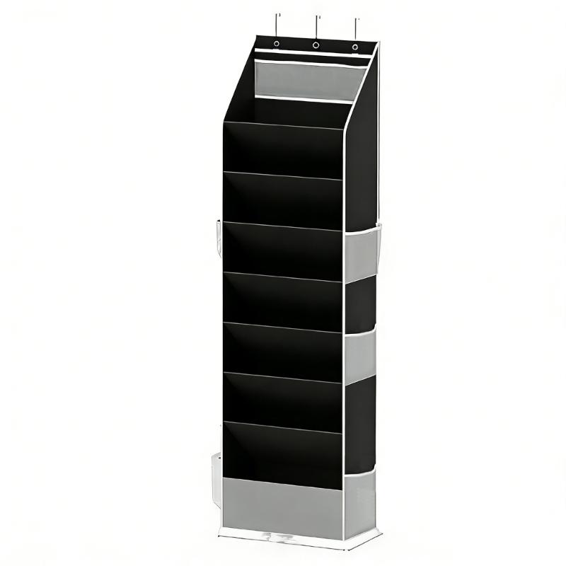

Space Saving Hanging Shoe Display With 8 Layers And Side Compartments Ideal For Arranging Footwear And Small Items чорний
