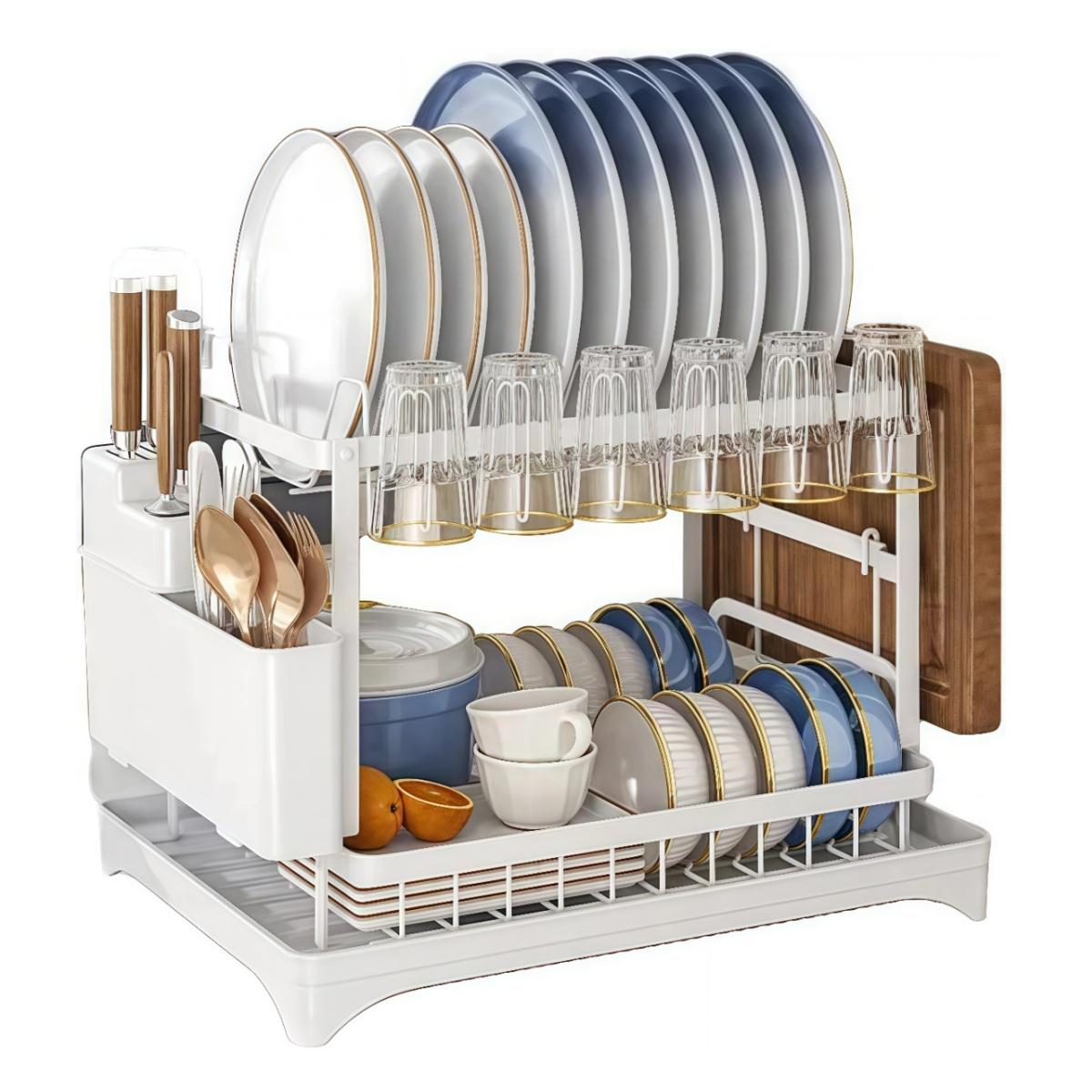 2 Tier Dish Drainer Rack,  Carbon