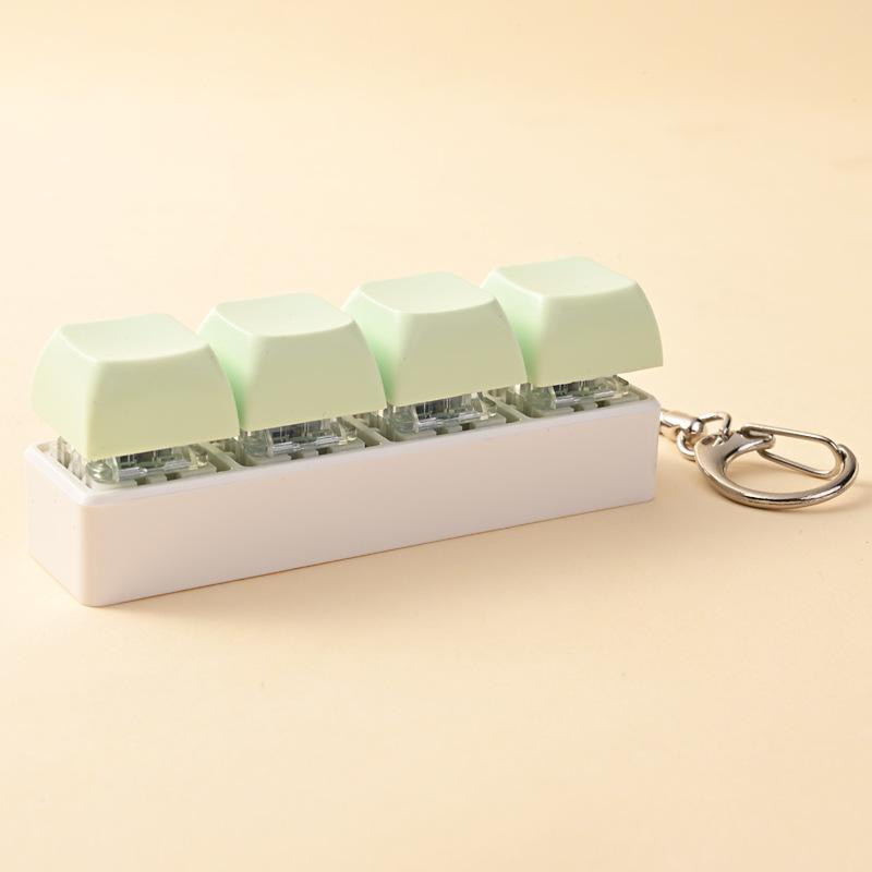 4 Keys Button Keycap Stress Relief Adult Fidget Toy Keychain 4 Keys Keyboard Fidget Gadgets Toys Diy Keyboard Keychain Toys