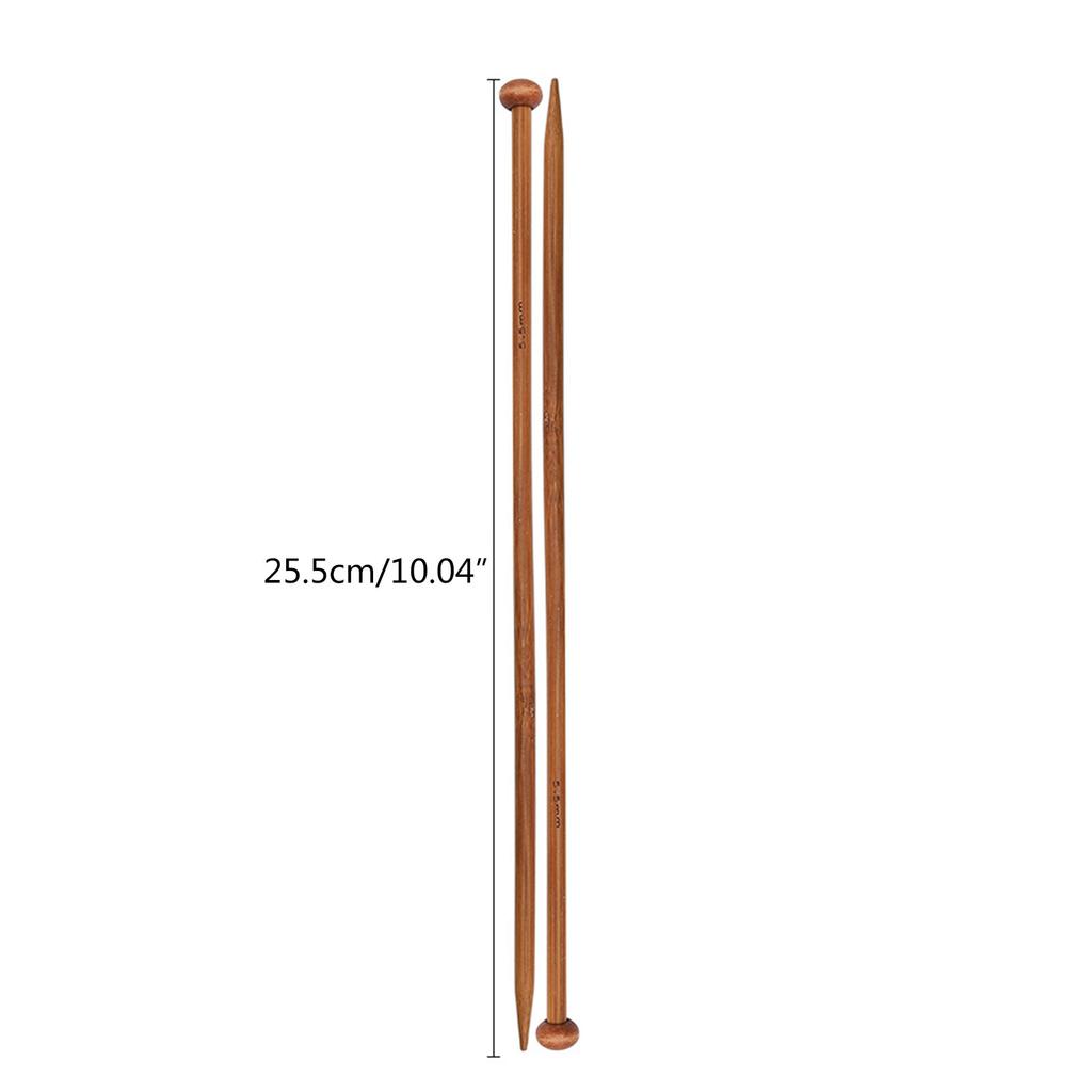 6PCS Bamboo Crochet Hooks for Weaving Bag Socks Yarn Crafts Wood Knitting Needle Pointed Head Knitting Needle