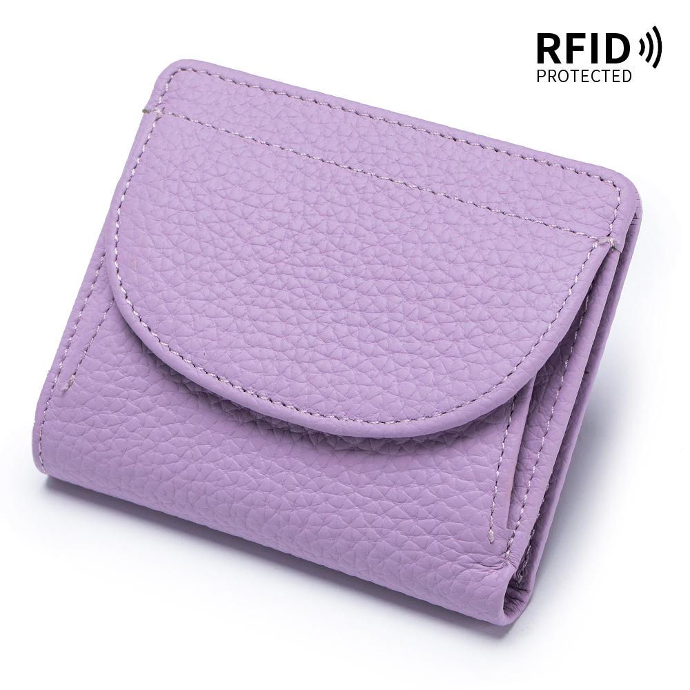 Women's RFID Minimalist Leather Coin Purse – Ultra-Thin, Folding, Genuine Leather Wallet