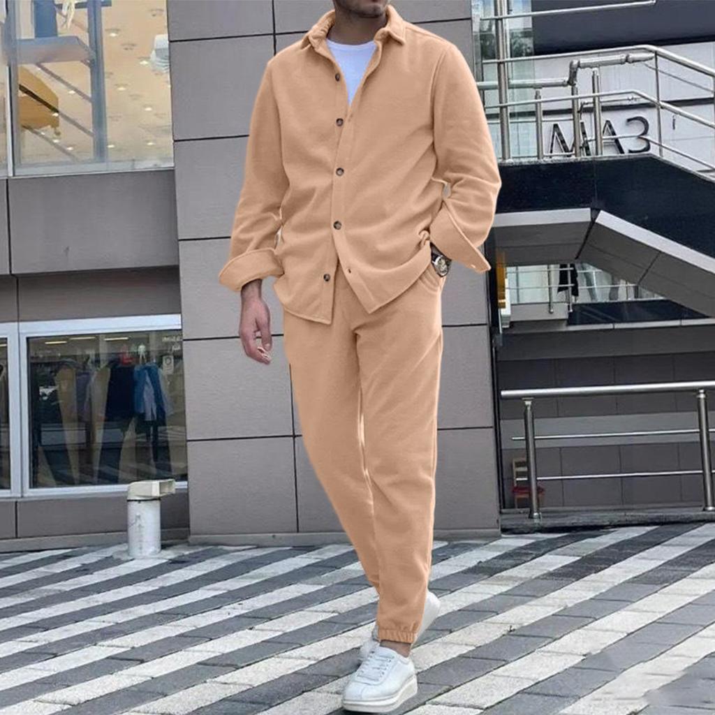 Fleece Pajama Set For Men 2 Piece Cozy Long Sleeve Shirt And Jogger Pants Winter Warm  Outfits Casual