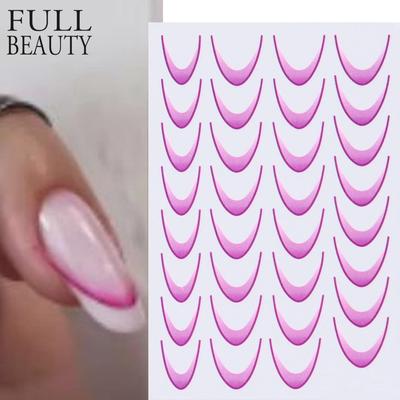 Französisch Nagel Aufkleber Liner Nail Art Aufkleber bunte Slider Maniküre Dekor