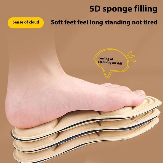 Unisex 5D Sponge Puff Sports Insoles Soft Absorption Pads Massage Insoles Arch Support Orthopedic Inserts for Running Basketball