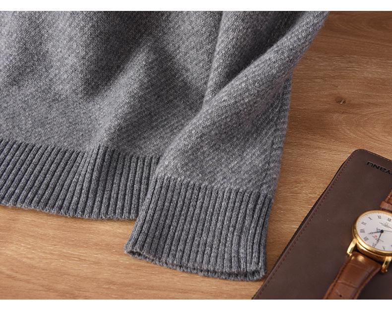 Men's Spring & Autumn Half-High Neck Zip Sweater - Casual, Versatile, Solid Color Pullover