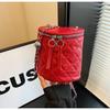 Cylinder diamond chain bucket bag women's bag  new fashion niche single shoulder popular messenger