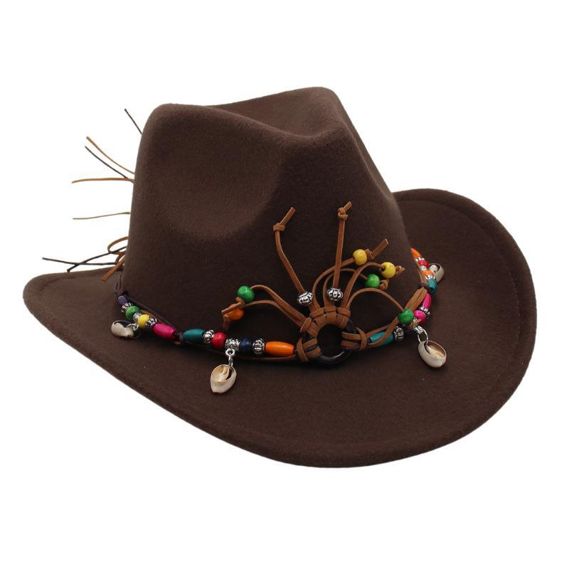Hot-Selling Western Cowboy Hat Ethnic Style Stage Hat Warped Edge Fedora Hat British European And American Style