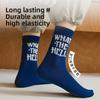 Herren-Kniestrumpf, Baumwollsocken für Herren, Atmungsaktive und schweißableitende Herren-Langsocken, Trendige Sportsocken mit Buchstaben