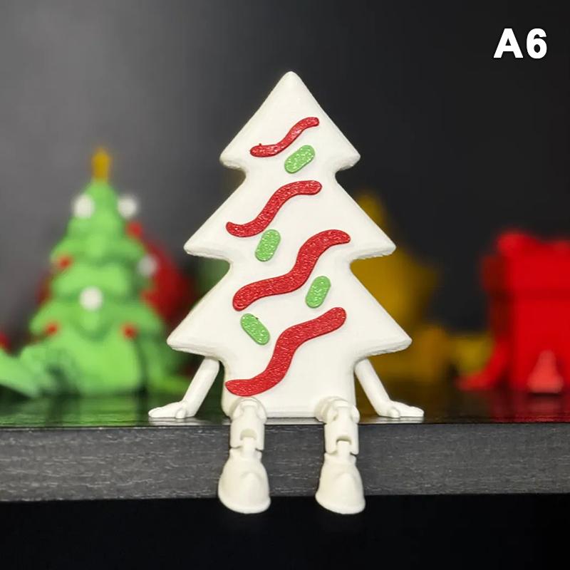 3D spausdintas Kalėdų eglutės žaisliukas, Kalėdų eglutės papuošimas su judančia jungtimi, Kalėdinės dekoracijos, Šventinė stalo puošmena, Statulėlė