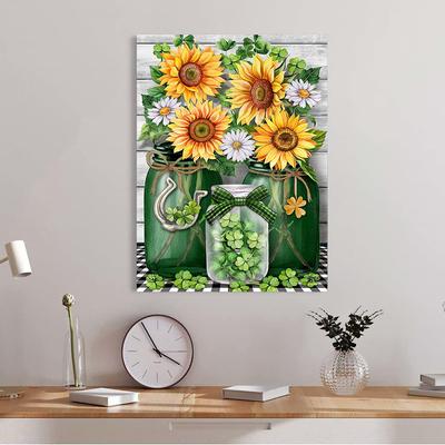 5D Diy Diamond Painting Sunflower In A Bottle Cross Stitch Set Full Diamond Embroidery Mosaic Art Picture of Rhinestones Decor Gift