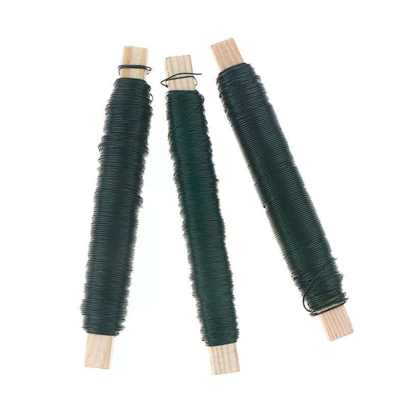 0.5/0.65/0.7mm Green Metal Tying Wire, Rust-Resistant Floral Wire For Wrapping Around ,Suitable For Crafts, Christmas Decoration