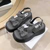 Fashion Pearl Sandals High Heels Comfort Shoes for Women Increasing Height All-Match Med Suit Female Beige High-heeled Girls Clogs Gladi