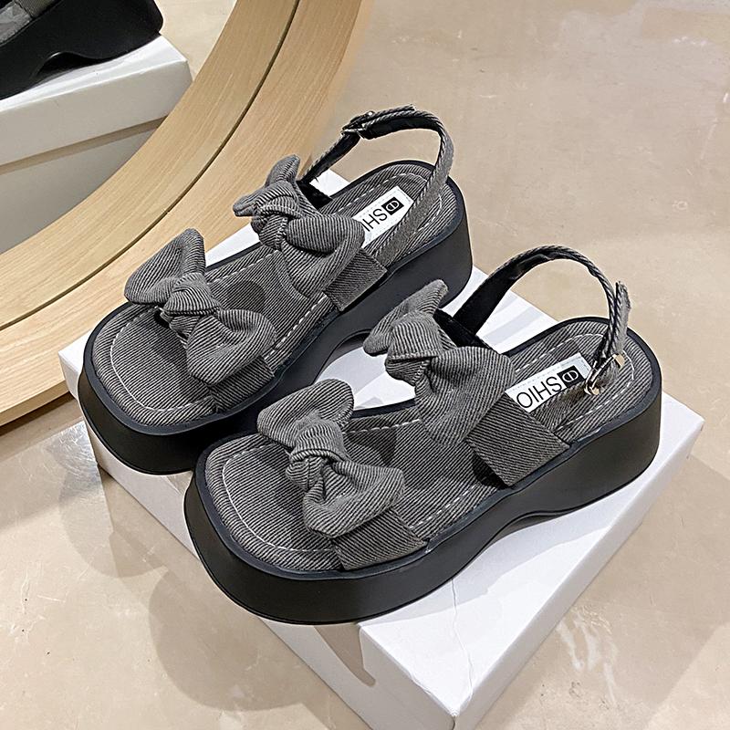 Fashion Pearl Sandals High Heels Comfort Shoes for Women Increasing Height All-Match Med Suit Female Beige High-heeled Girls Clogs Gladi