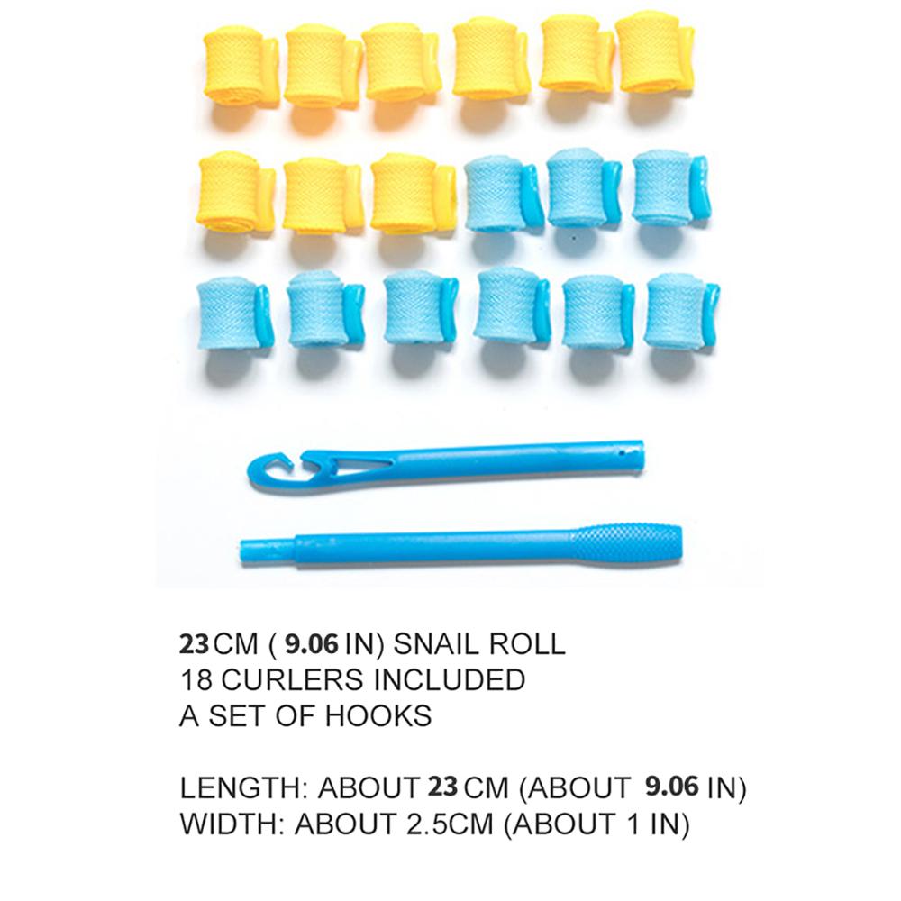 Hair Rollers 18 Pcs /set 15/23/28CM DIY Hair Curler Heatless Curls Snail Shape Curling Hair Tools  Portable Magic Hair Curler