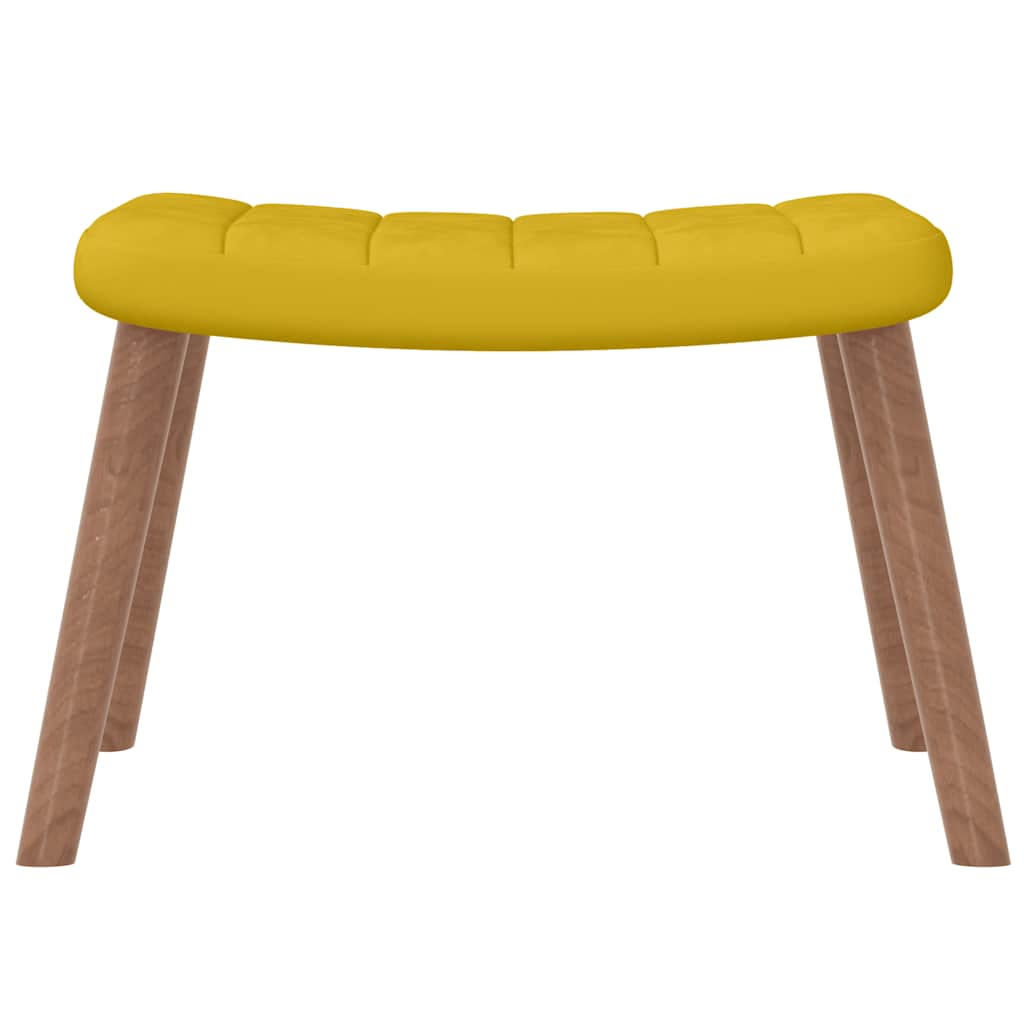 Vidaxl Armchair with Footstool, Mustard, Upholstered In Velvet