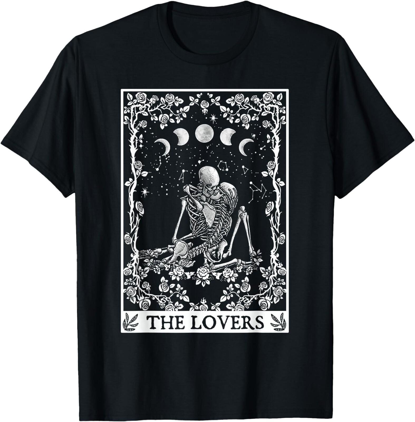 Celestial Skeleton The Lovers Tarot Card Moon Tshirt ,Unisex Tee S разноцветный