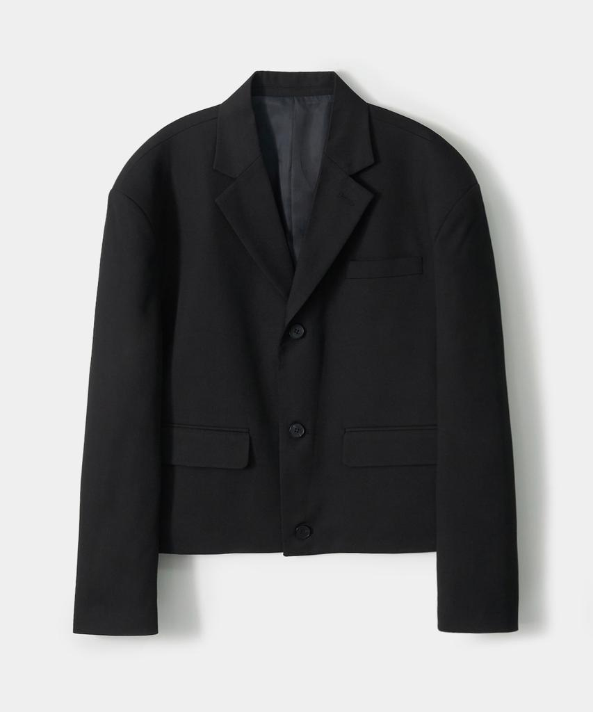 Trip Le Sens Custom 3B Crop Blazer_Grey