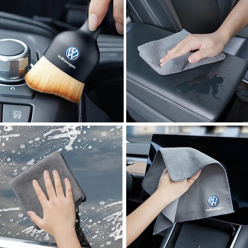 Car Wash Microfiber Towel Cleaning Soft Brush Drying Cloth For VW Volkswagen Golf CC B5 B6 GTI Jetta Scirocco Touran Polo Beetle IF2