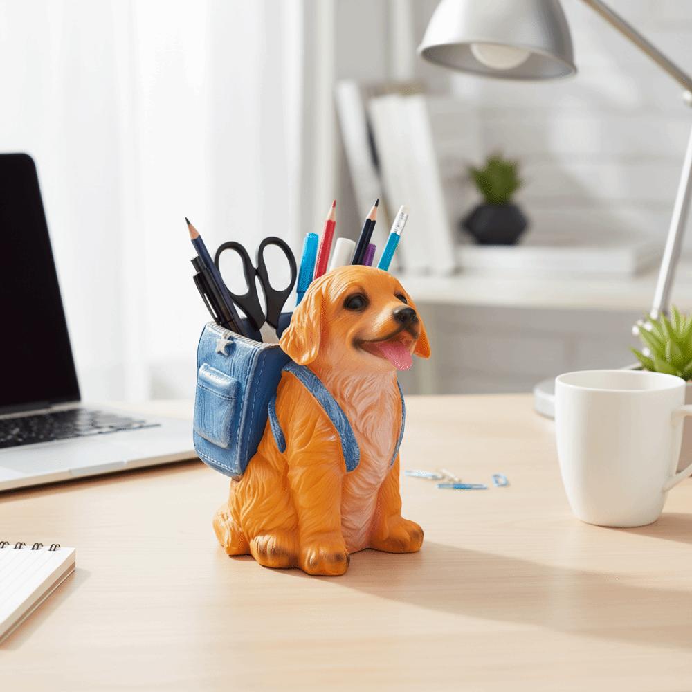 Multi Functional Small Dog Pen Holder Creative Desktop Storage Ornaments Makeup Brush Holder  Gifts