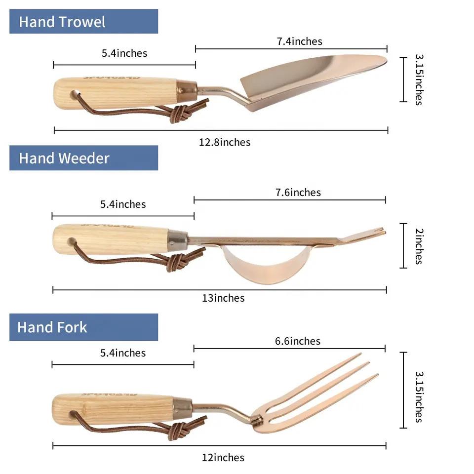 Gardening Tools, Gardening Hand Tool Set, Wooden Handle Stainless Steel Weeder, Puller, Garden Tools