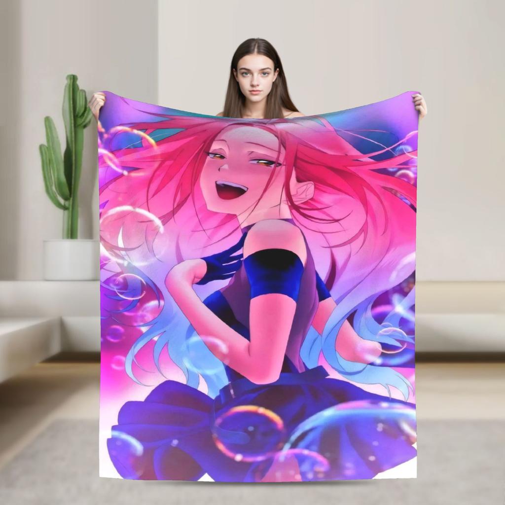 Soft Warm Blanket Decorative Alien Stage Manga Character Artwork Throw Blanket Flannel Bedspread For Couch Bed Sofa Bed Cover