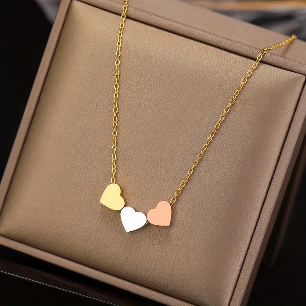 Trendy Stainless Steel Necklace, Charming Gold Silver Metal Pendant Chain, Fashion Choice for Women