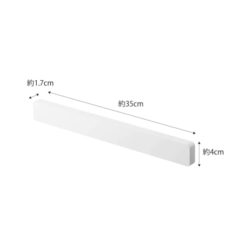 Yamazaki Magnetic & Wall Knife Holder, W35, White, Approx. W35 x D1.7 x H4cm, Tower Design, Silicone Surface, Knife Storage, 5201