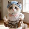 1 Set Costumi Cane Vecchia Signora Cappello Capelli Ricci e Vestito Floreale Gatti Divertente Vestito per Animali Domestici per Gatti e Cani Piccoli Feste Festival