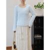 Autumn and winter new plush soft waxy short knitted sweater top sweet gentle wind long sleeve sweater pullover woman