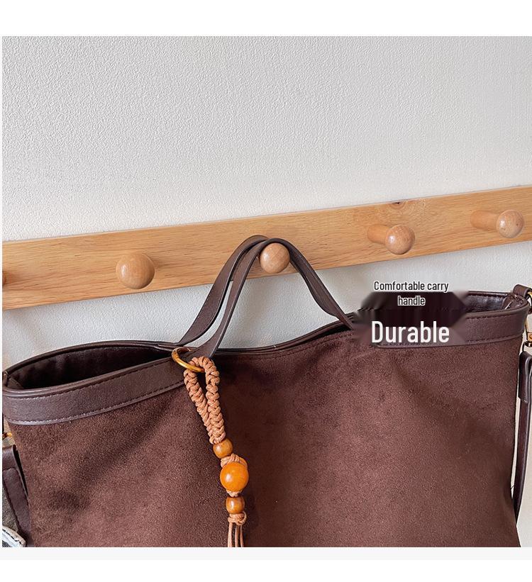 Herbst Koreanische Retro Wildleder Tragetasche - Damen Vintage Schulterhandtasche