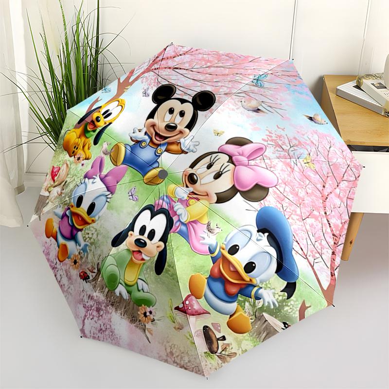 

1pc Disney Classic Characters Outdoor Umbrella - Automatic Open/Closed, Foldable Design, 8-Bone Iron Frame, Suitable for Fans, Travel, Daily