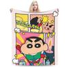 Crayon Shin chan Knitted Blanket Cartoon Flannel Throw Blankets Summer Air Conditioning Personalised Soft Warm Bedspread
