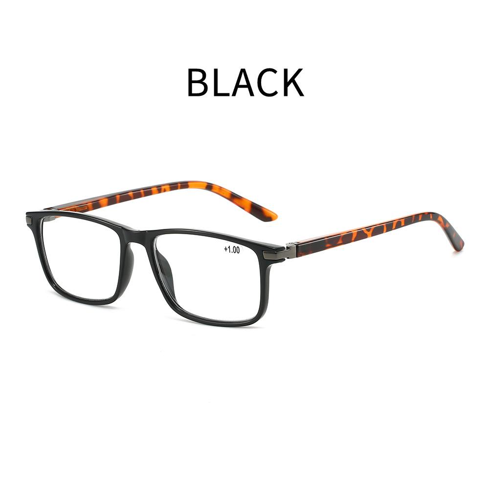Men's and Women's New Anti-blue Light Farsighted Glasses Retro Square Frame Ultra-light High-definition Presbyopia Glasses +4.0
