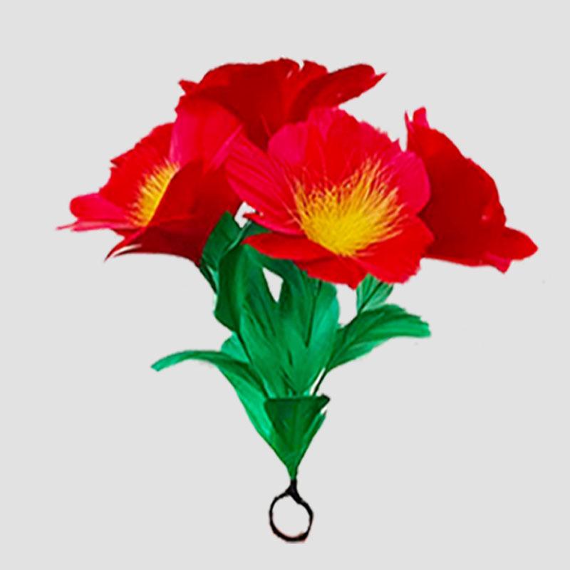 Flower Sleeve Karate Prop: Silk Scarf Transforms to Sunburst Feather Flowers (Version 6)