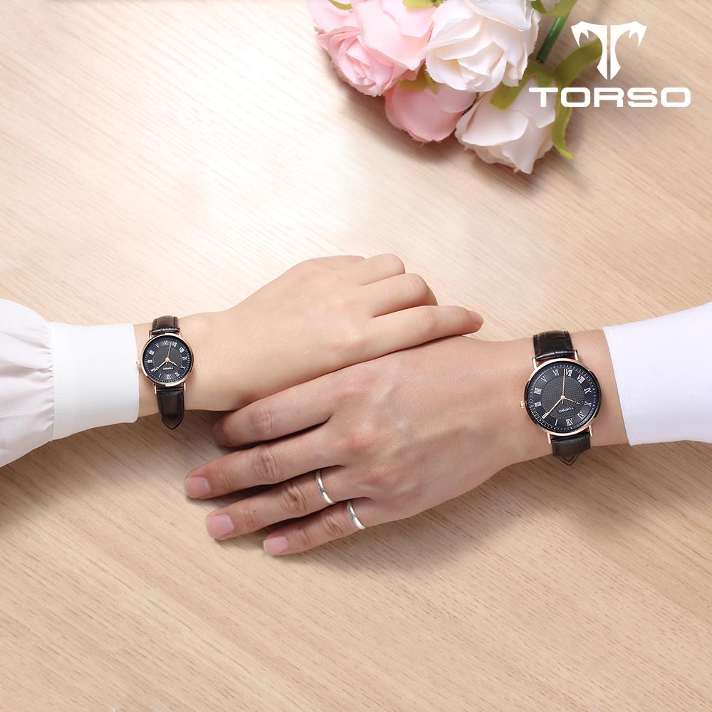 Toleuso T107L-Rbbk Classico Quartz Couple Watch Men'S & Women'S Leather Watch