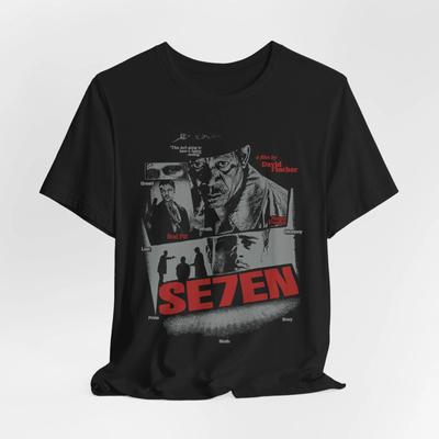 T-Shirt Unisex Grafica Vintage Se7en – Stile Retrò per Appassionati di Storie Oscure