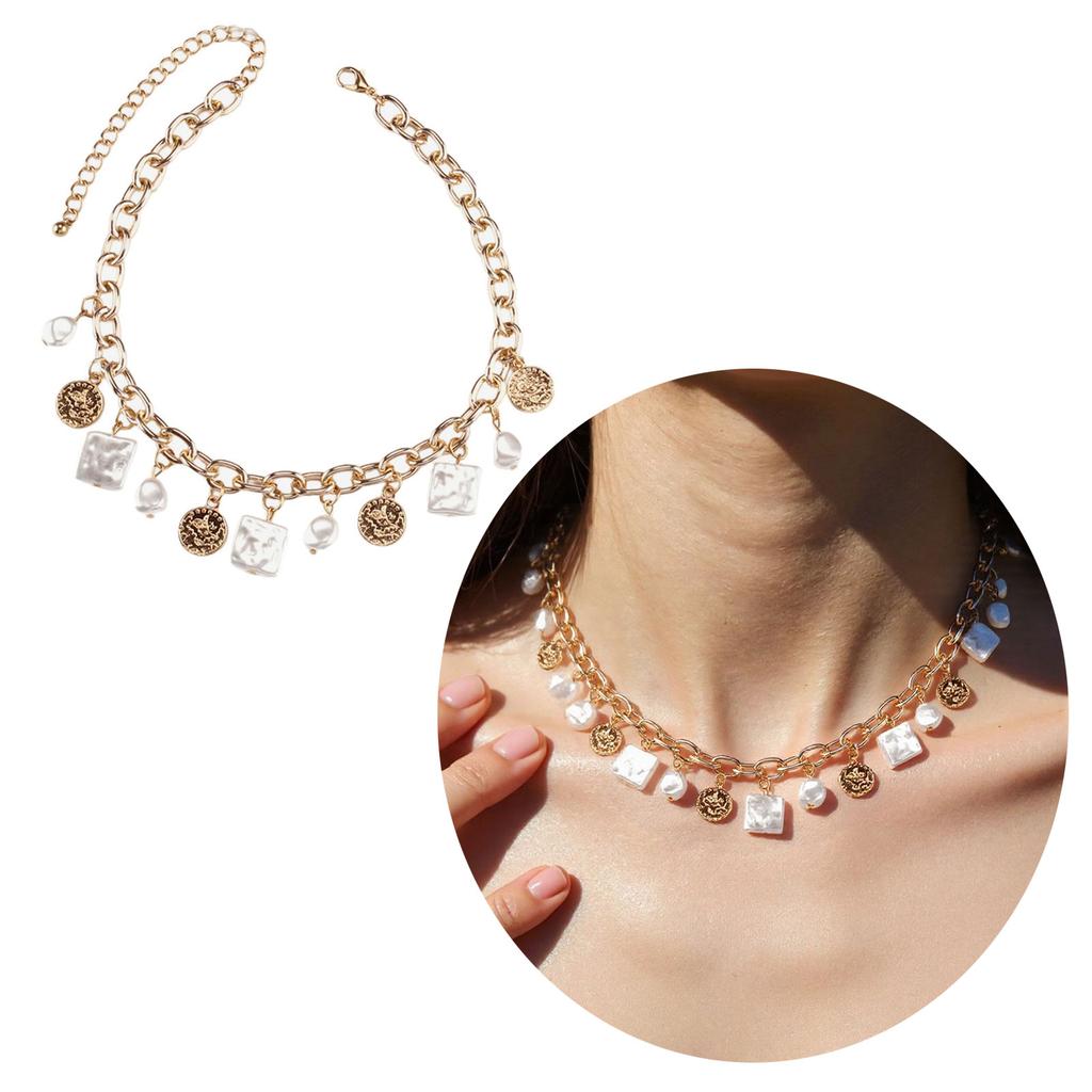 Fashionable Necklace Geometric Pendant Necklace Stylish Irregular Necklace Alloy Texture Suitable for Fashion Lover