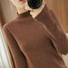 Spring and Autumn New Women's Knitted Sweater Winter Half High Neck Bright Silk Bottom Sweater Loose Women's Sweater