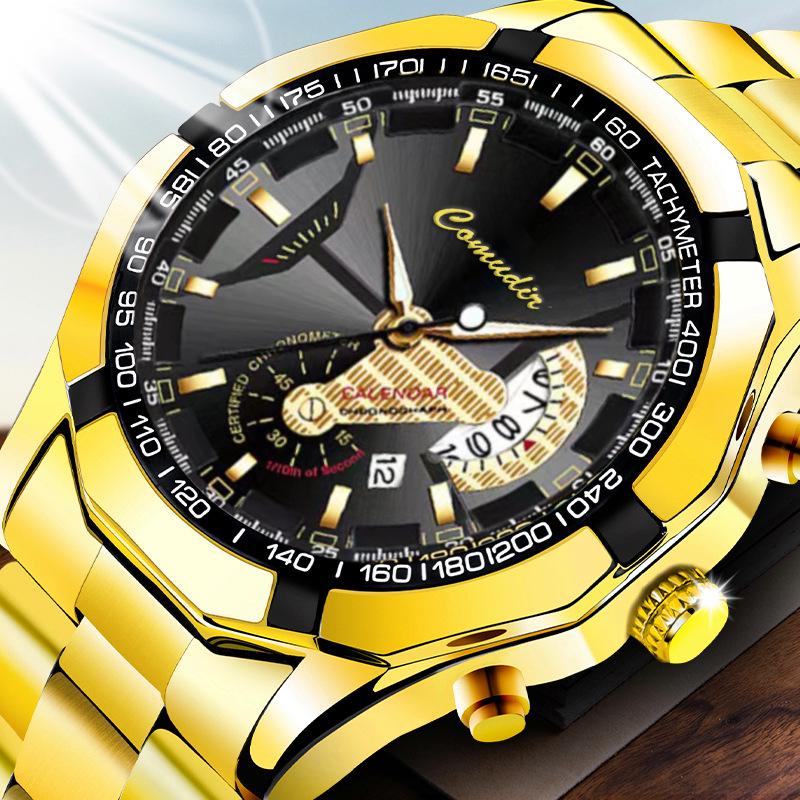 New Waterproof Luminous Men's Quartz Wristwatch - Trendy Korean Style, Fully Automatic, Domineering Design.
