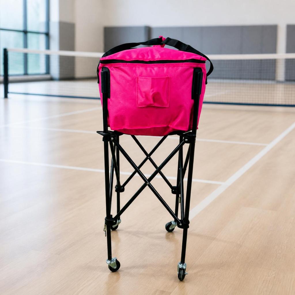 Chariot de Collection de Ballons avec Panier Zippé Stable pour Entraîneurs, Athlètes